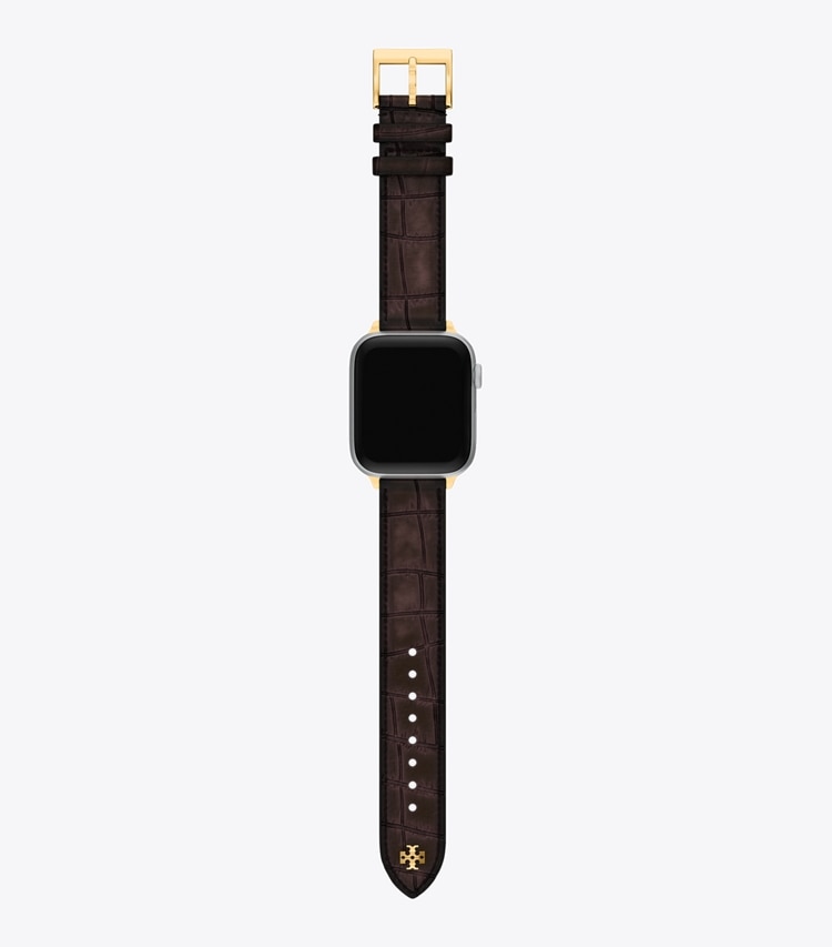 Tory Burch diseñador relojes inteligentes Kira Band for Apple Watch® en BROWN FAUX CROC frente