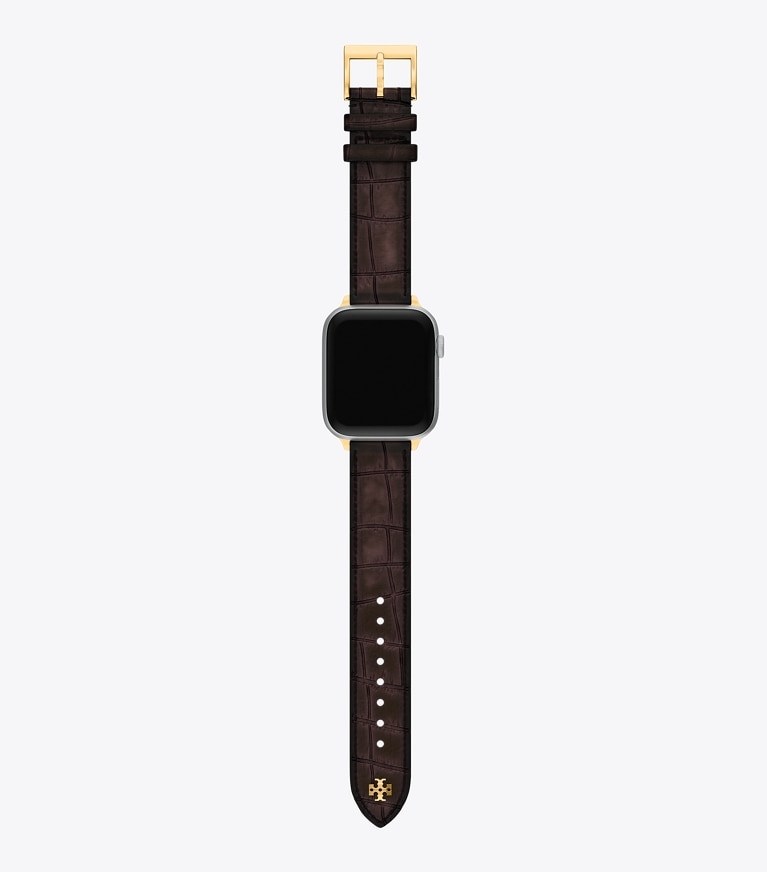 Tory Burch diseñador relojes inteligentes Kira Band for Apple Watch® en BROWN FAUX CROC frente