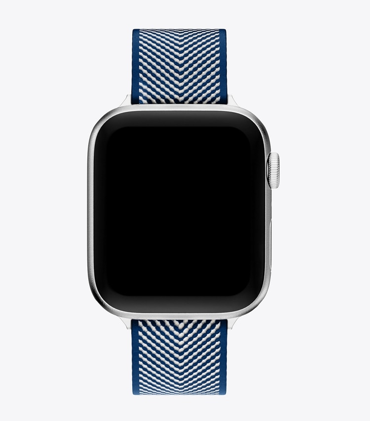 Tory Burch diseñador relojes inteligentes Kira Band for Apple Watch® en NAVY GROSGRAIN vista superior