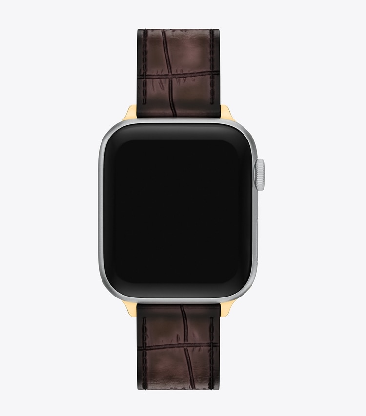 Tory Burch diseñador relojes inteligentes Kira Band for Apple Watch® en BROWN FAUX CROC vista superior