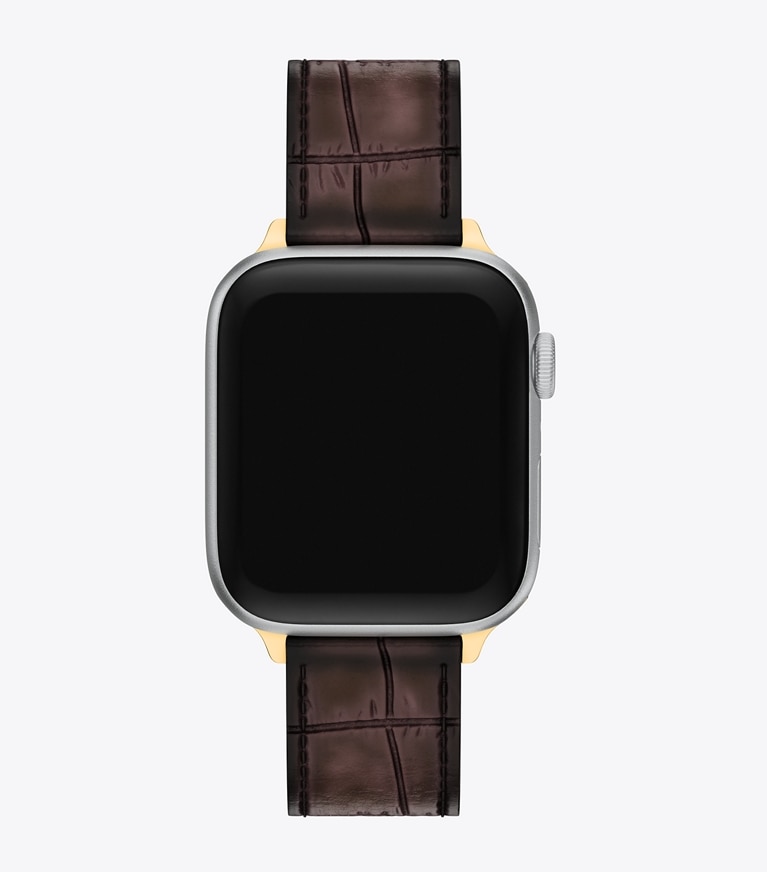 Tory Burch diseñador relojes inteligentes Kira Band for Apple Watch® en BROWN FAUX CROC vista superior