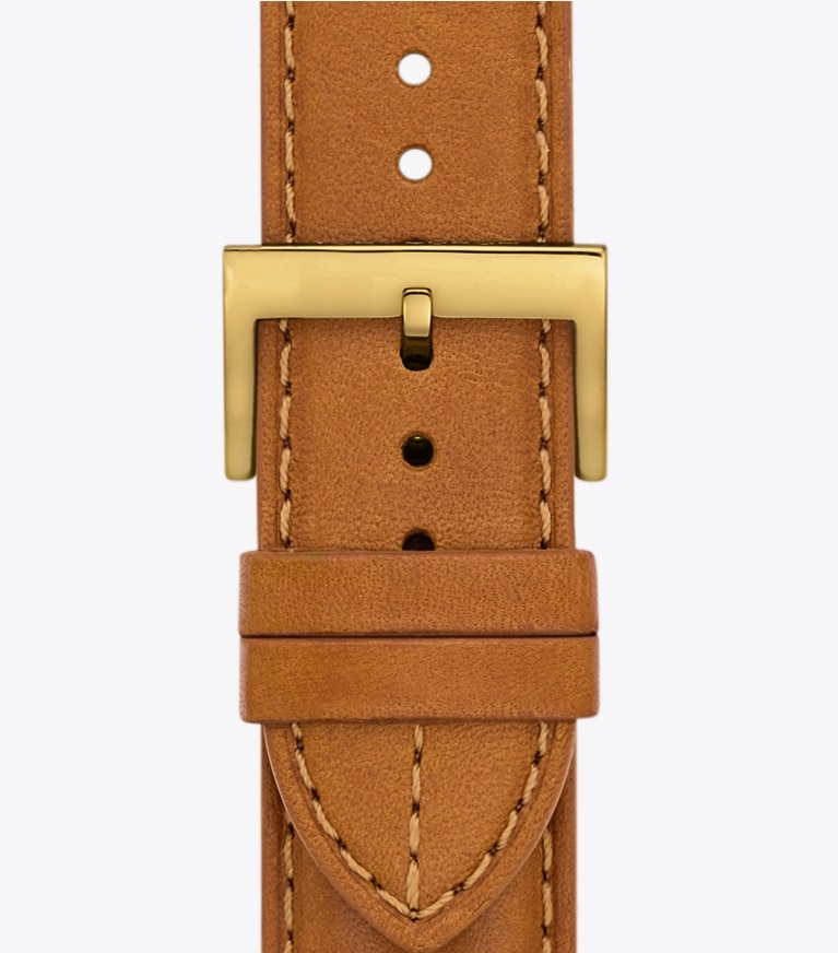 Tory Burch designer watches tory track smart watches Kira Band for Apple Watch® in LUGGAGE  front