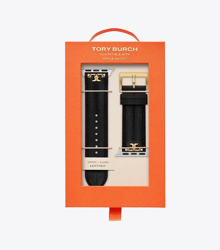 Tory Burch designer watches tory track smart watches Kira Band for Apple Watch® in BLACK front