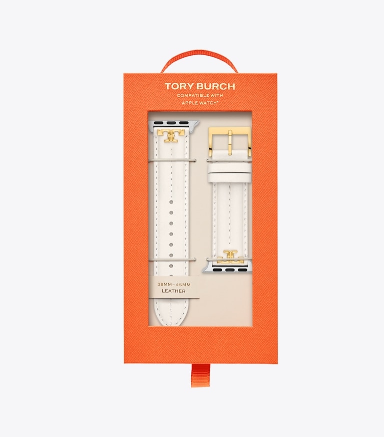 Tory Burch designer スマートウォッチ Apple Watch® キラ バンド レザー in WHITE front