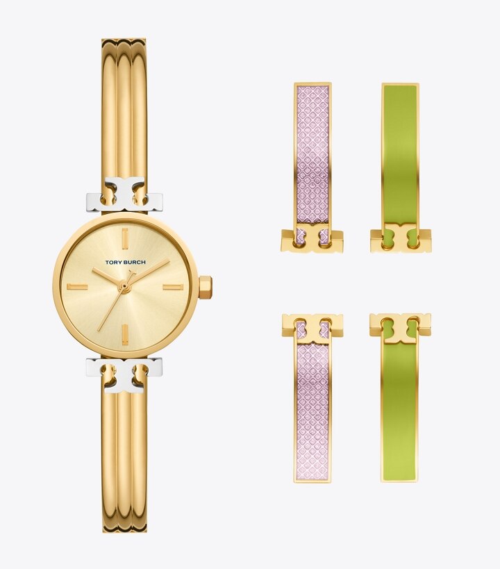 Kira Bangle Watch Gift Set, Multi-Color/Gold-Tone Stainless Steel, 22 x 22  MM: Women's Designer Strap Watches | Tory Burch