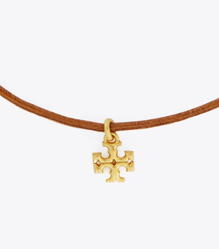 Tory Burch designer bracelets Kira Beaded Bracelet in Rolled Tory Gold / Vachetta detail