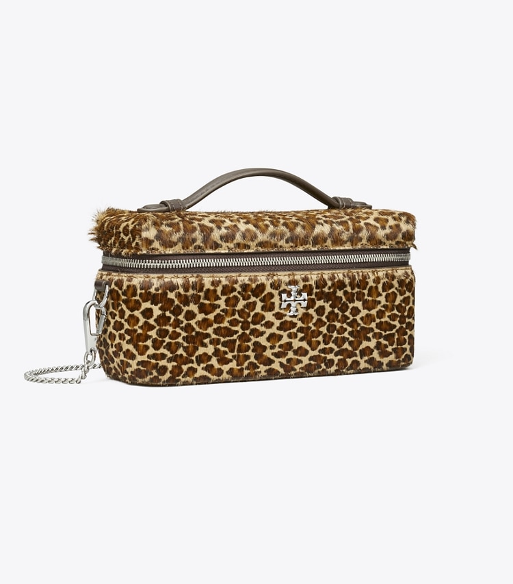 Tory Burch designer mini bags Kira Calf Hair Vanity Case in Multi angle