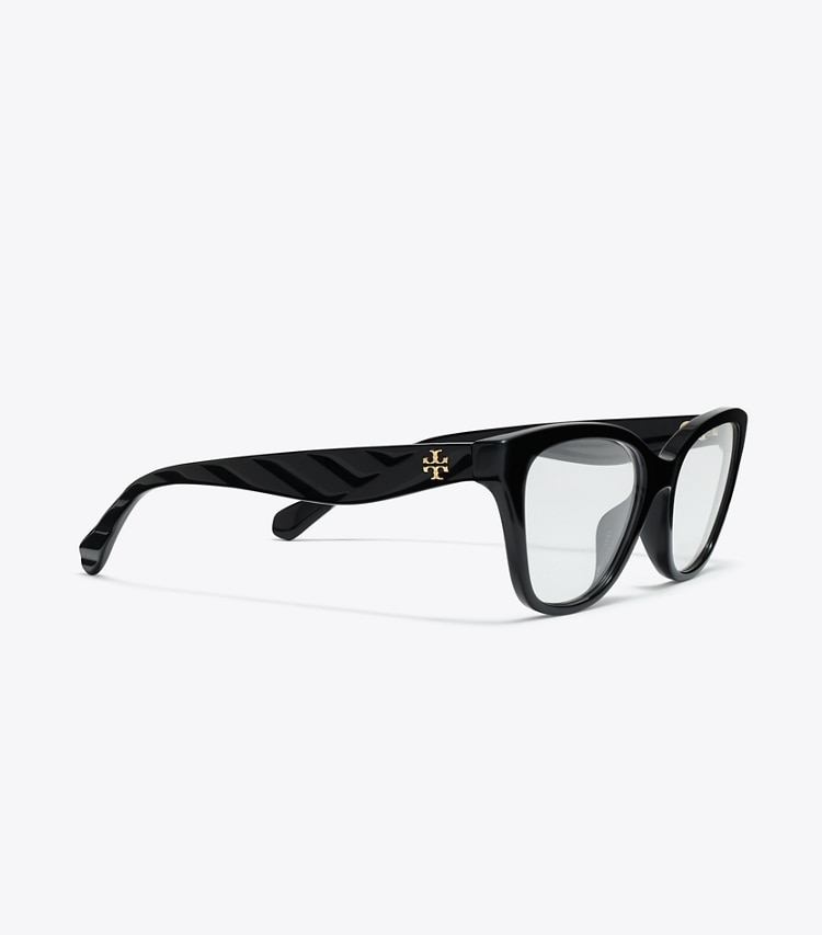 Tory Burch designer sunglasses & eyewear Kira Cat-Eye Eyeglasses in BLACK detail