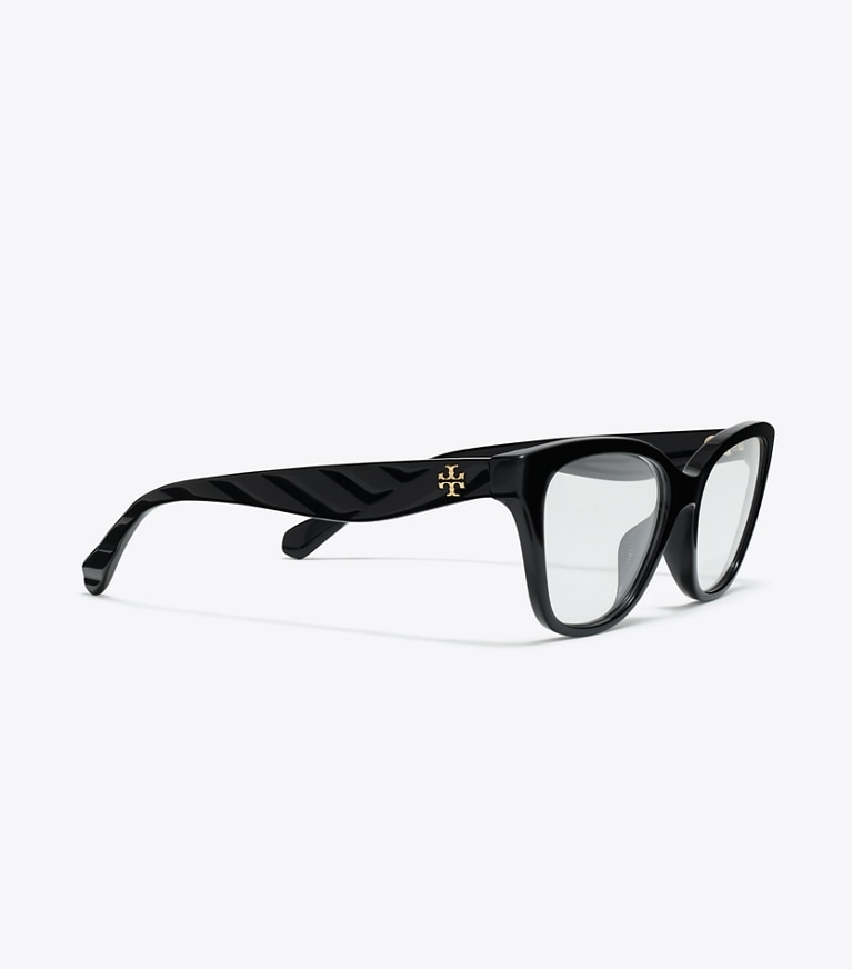 Tory Burch designer sunglasses & eyewear Kira Cat-Eye Eyeglasses in BLACK detail