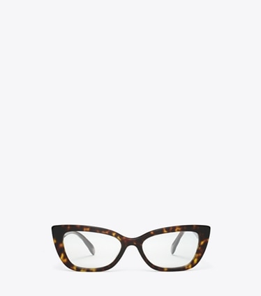 Tory Burch designer sunglasses & eyewear Kira Cat-Eye Eyeglasses in DARK TORTOISE front