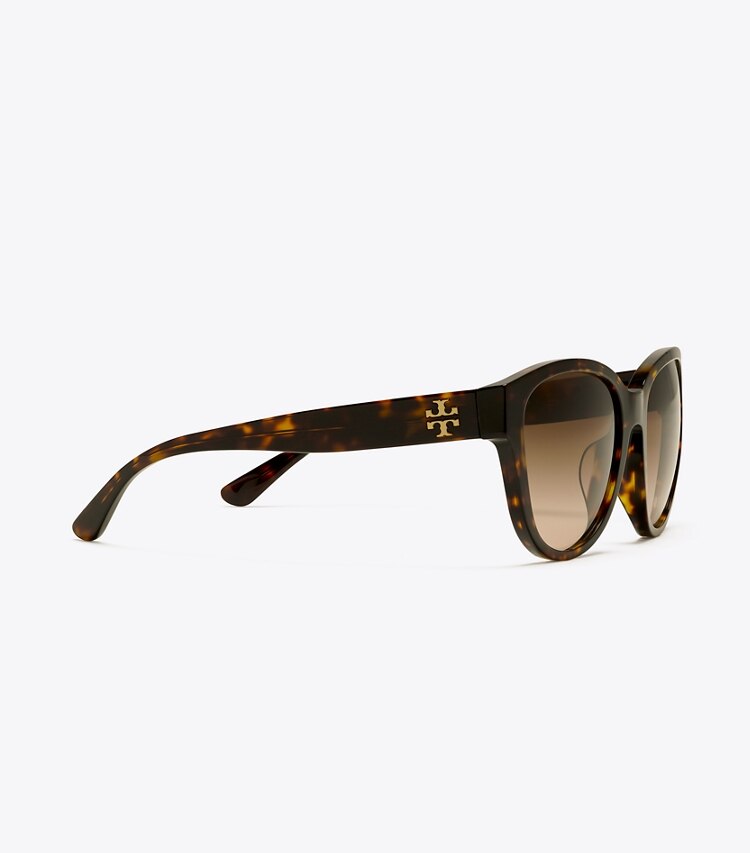 Tory Burch designer sunglasses & eyewear Kira Cat-Eye Sunglasses in DARK TORTOISE detail