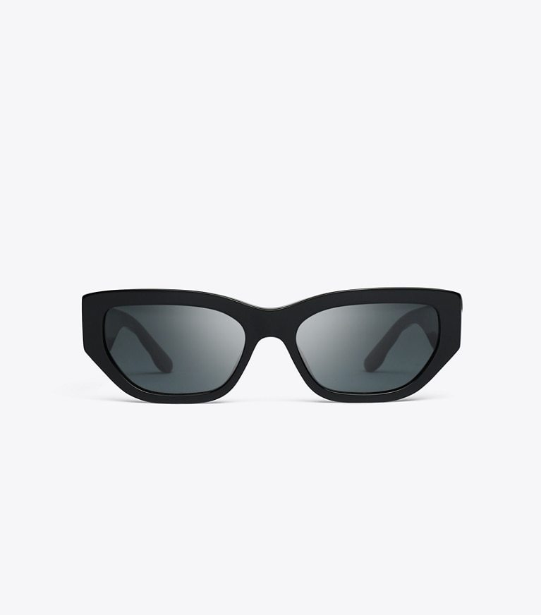 Tory Burch designer sunglasses & eyewear Kira Cat-Eye Sunglasses in BLACK/DARK GREY front