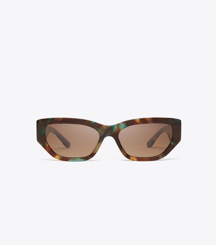 Tory Burch designer sunglasses & eyewear Kira Cat-Eye Sunglasses in JADE SPOTTED TORTOISE/BRWN GRAD. POLAR front