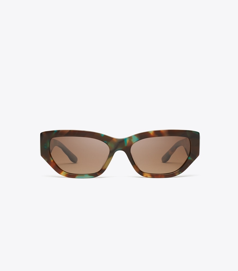 Tory Burch designer sunglasses & eyewear Kira Cat-Eye Sunglasses in JADE SPOTTED TORTOISE/BRWN GRAD. POLAR front
