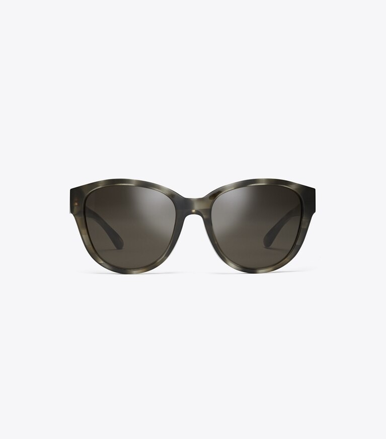 Tory Burch designer sunglasses & eyewear Kira Cat-Eye Sunglasses in OLIVE TORTOISE front