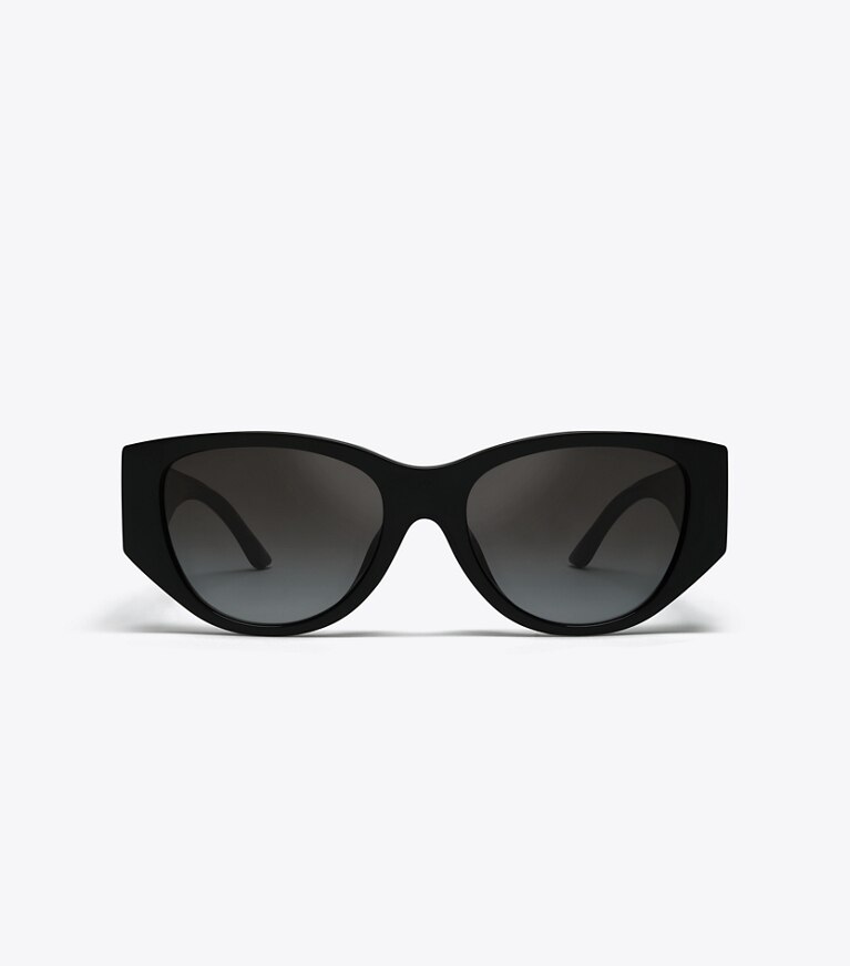 Tory Burch designer sunglasses & eyewear Kira Cat-Eye Sunglasses in BLACK front