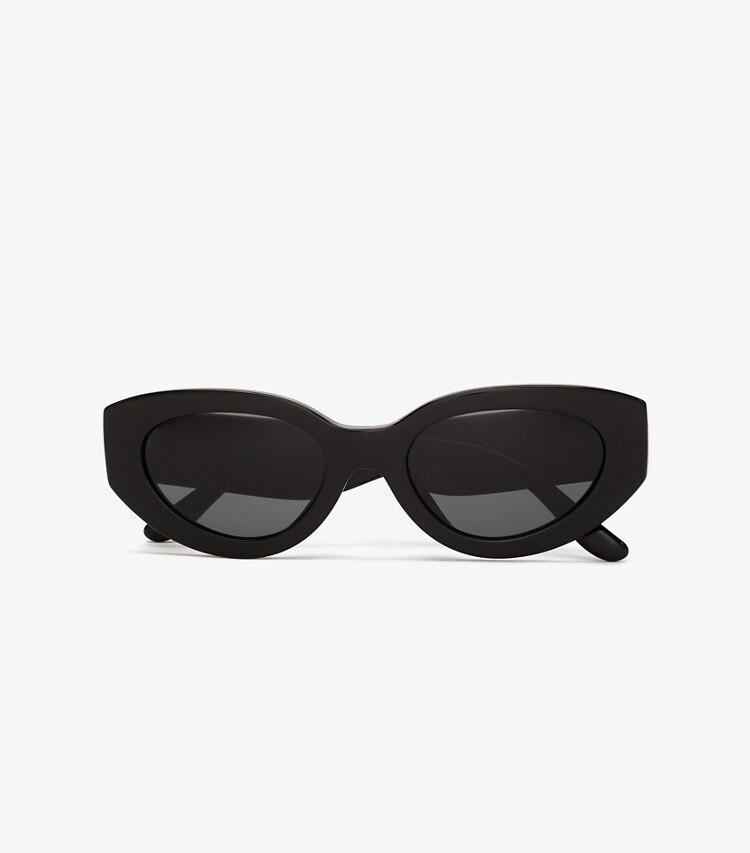 Tory Burch designer sunglasses & eyewear Kira Cat-Eye Sunglasses in BLACK/SOLID GREY overhead