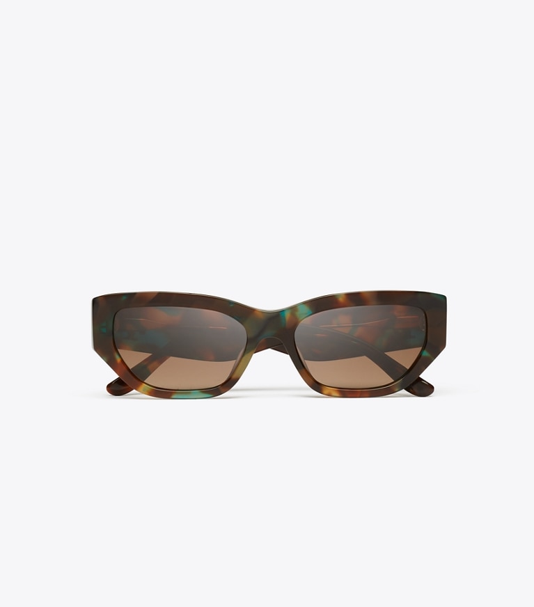 Tory Burch designer sunglasses & eyewear Kira Cat-Eye Sunglasses in JADE SPOTTED TORTOISE/BRWN GRAD. POLAR overhead