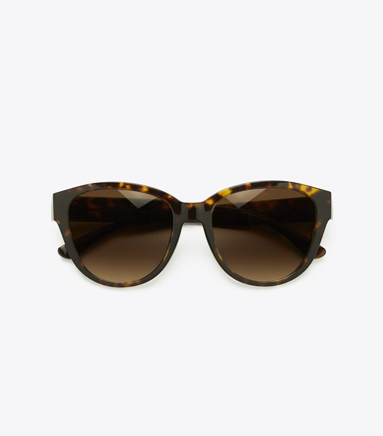 Tory Burch designer sunglasses & eyewear Kira Cat-Eye Sunglasses in DARK TORTOISE overhead