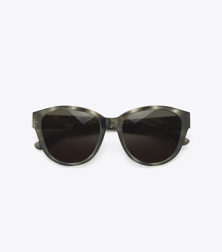 Tory Burch designer sunglasses & eyewear Kira Cat-Eye Sunglasses in OLIVE TORTOISE front