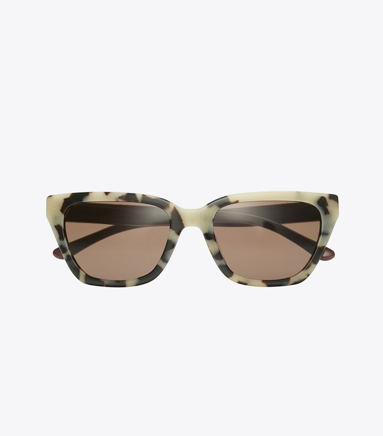 Tory Burch designer sunglasses & eyewear Kira Cat-Eye Sunglasses in DALMATIAN TORTOISE/BORDEAUX overhead