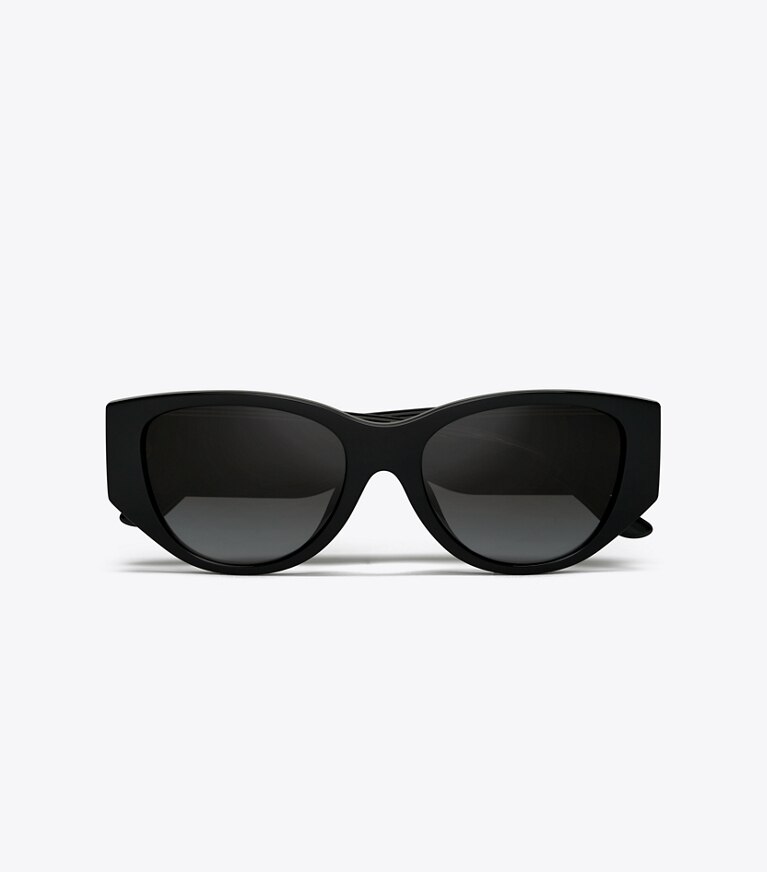 Tory Burch designer sunglasses & eyewear Kira Cat-Eye Sunglasses in BLACK front