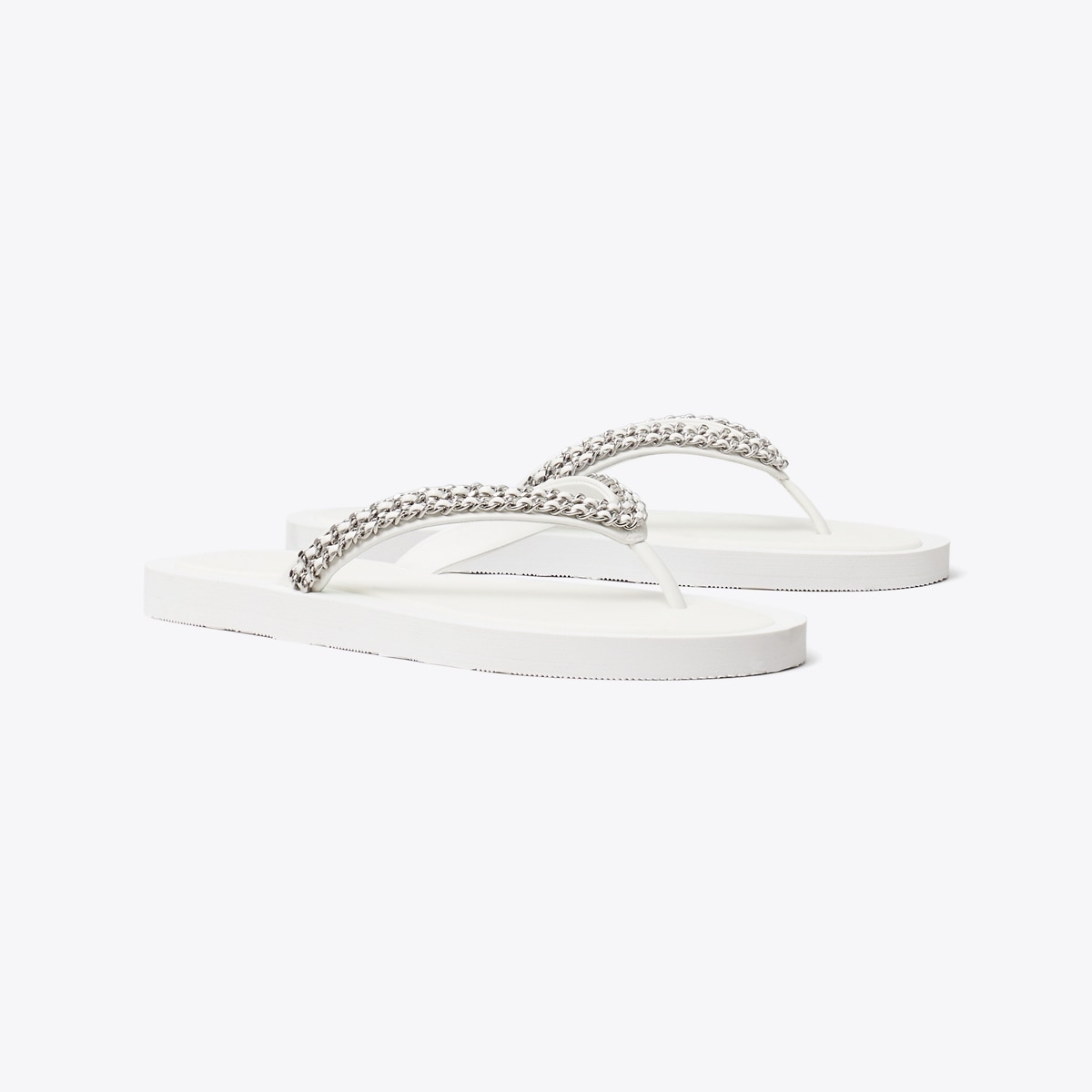 Siii★ Kira Chain Flip-Flop in white | Tory Burch