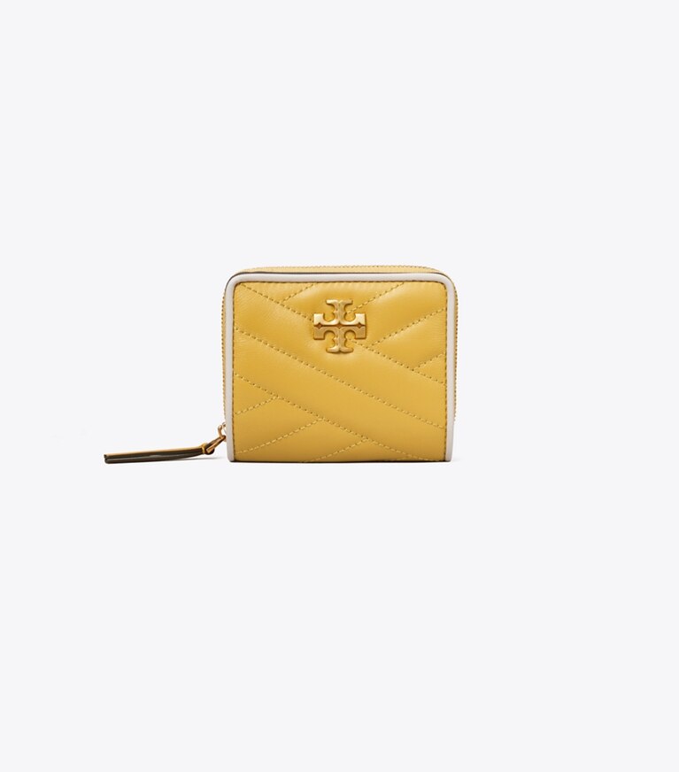 Tory Burch designer wallets Kira Chevron Bi-Fold Wallet  in Golden Sunset angle