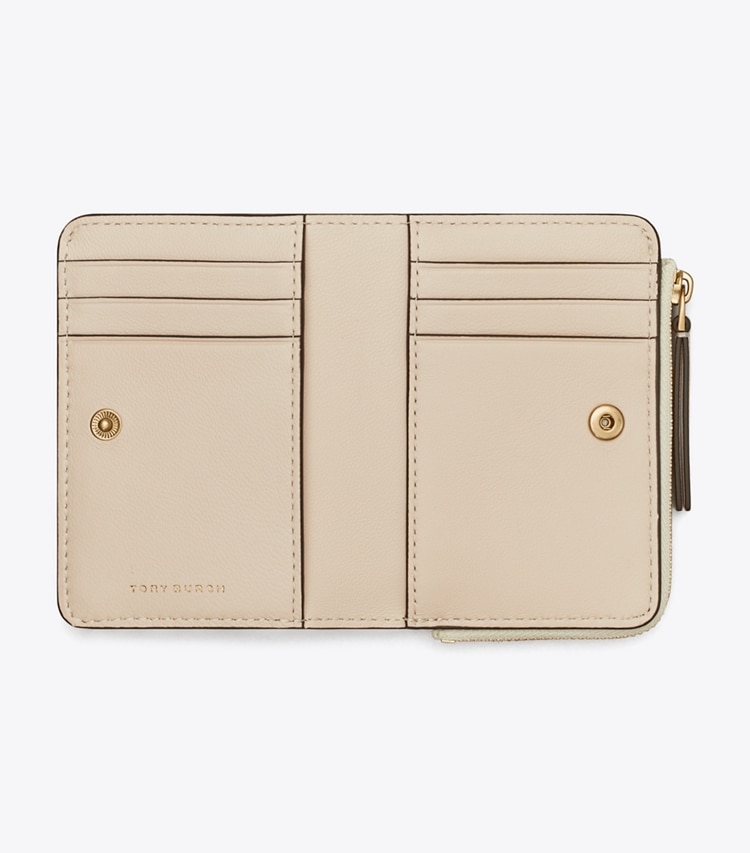Tory Burch designer wallets Kira Chevron Bi-Fold Wallet in New Cream overhead