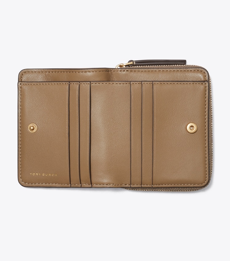 Tory Burch designer wallets Kira Chevron Bi-Fold Wallet in Sandpiper overhead