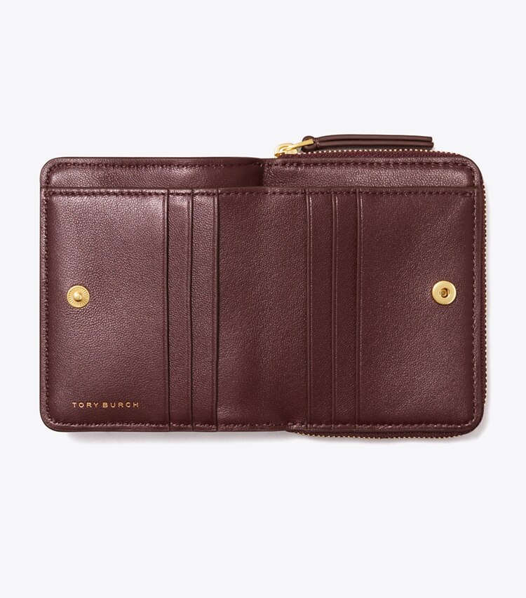 Tory Burch designer wallets Kira Chevron Bi-Fold Wallet in TEMPRANILLO overhead