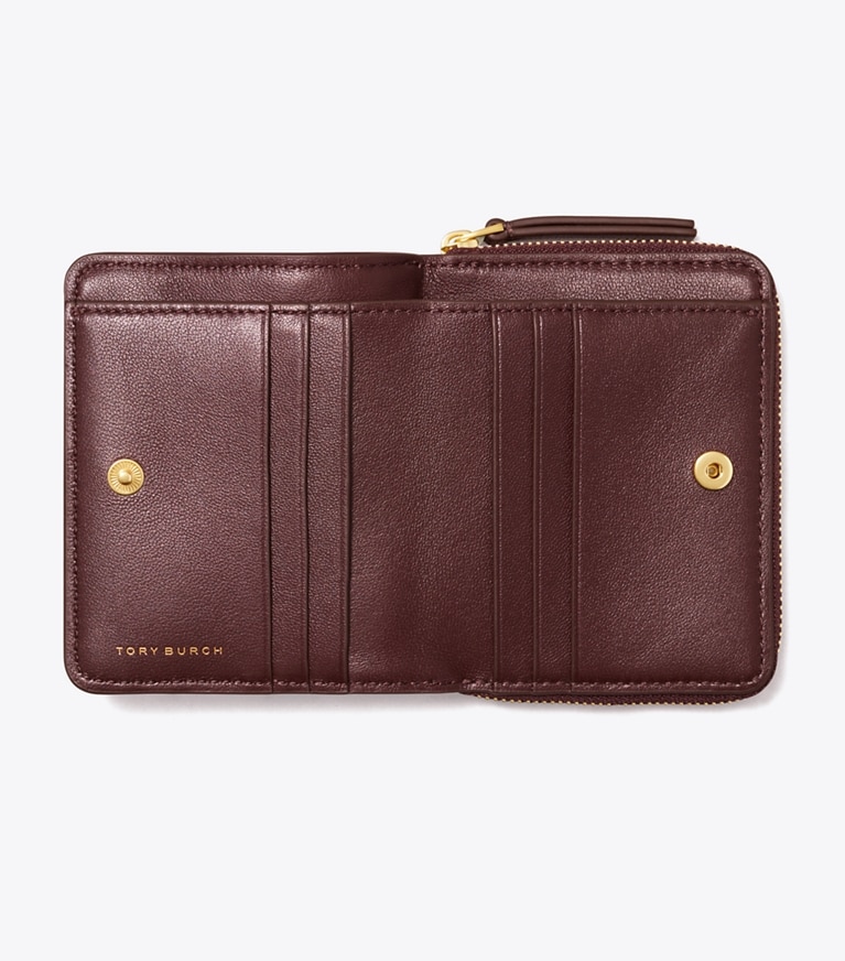Tory Burch designer wallets Kira Chevron Bi-Fold Wallet in TEMPRANILLO angle