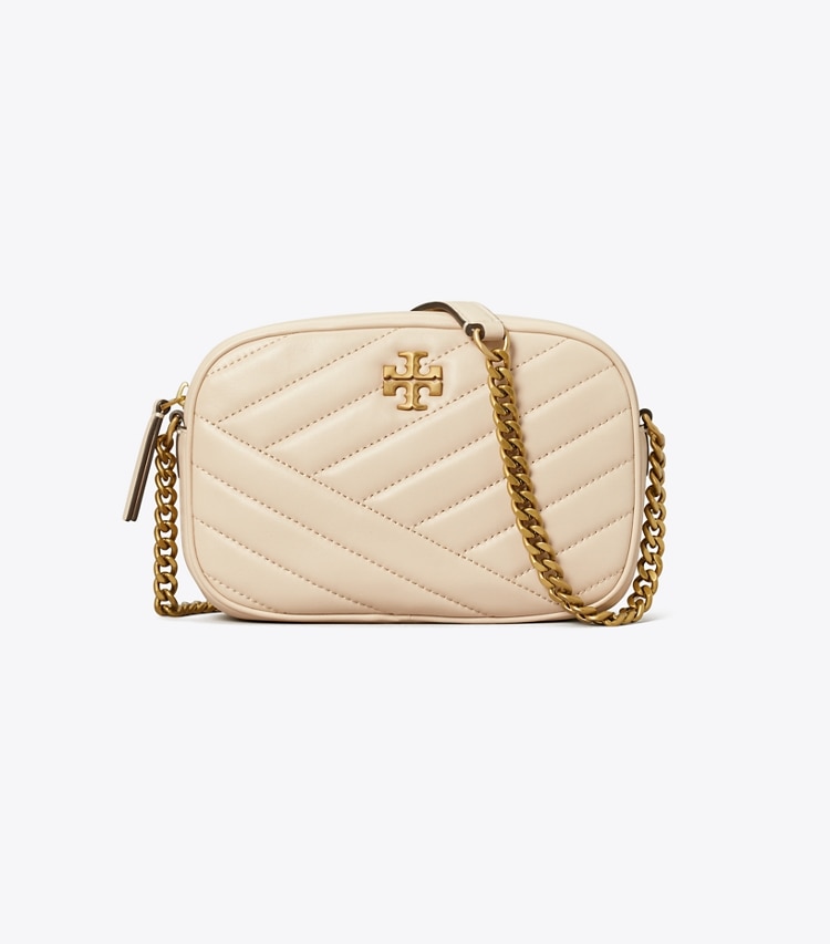 Tory Burch designer crossbody bags Kira Chevron Camera Bag in New Cream front