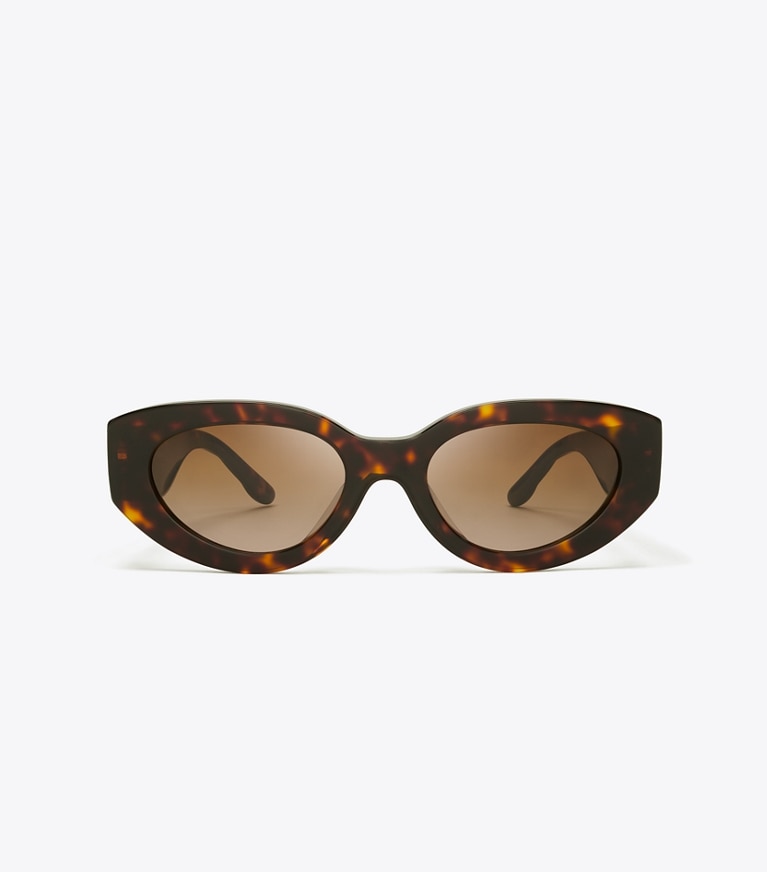 Tory Burch designer sonnenbrillen & brillen Kira Chevron Cateye-Sonnenbrille in DARK TORTOISE/BROWN GRADIENT front