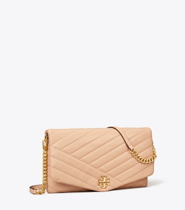 Tory Burch designer clutches Kira Chevron Clutch in Devon Sand angle
