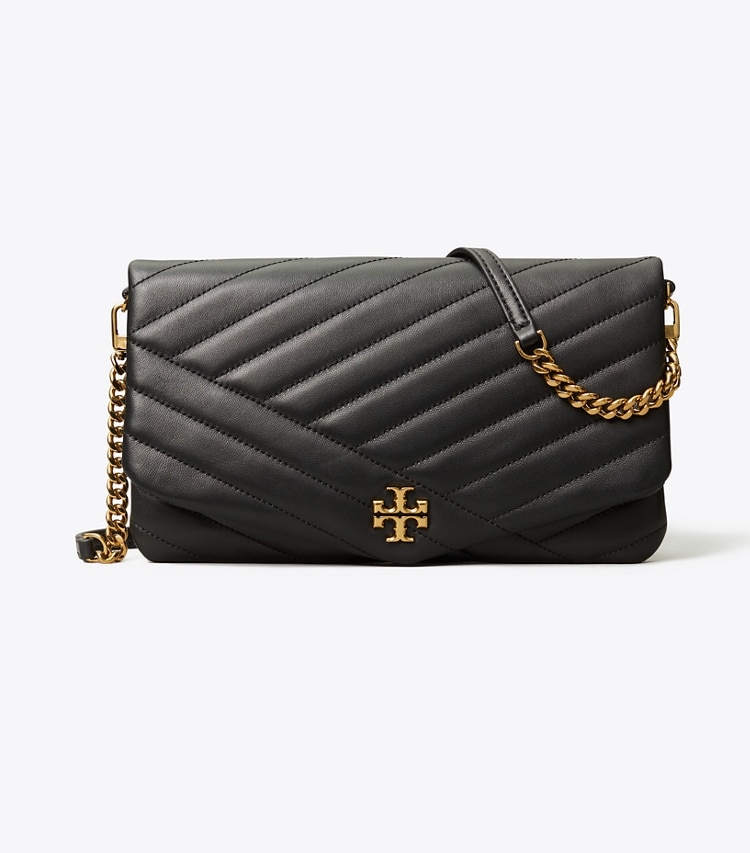Tory Burch designer clutches Kira Chevron Clutch in Black front