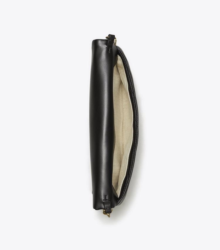 Tory Burch designer clutches Kira Chevron Clutch in Black overhead