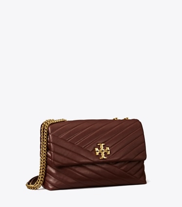 Tory Burch designer shoulder bags Kira Chevron Convertible Shoulder Bag in TEMPRANILLO angle