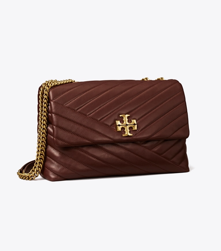 Tory Burch designer shoulder bags Kira Chevron Convertible Shoulder Bag in TEMPRANILLO angle