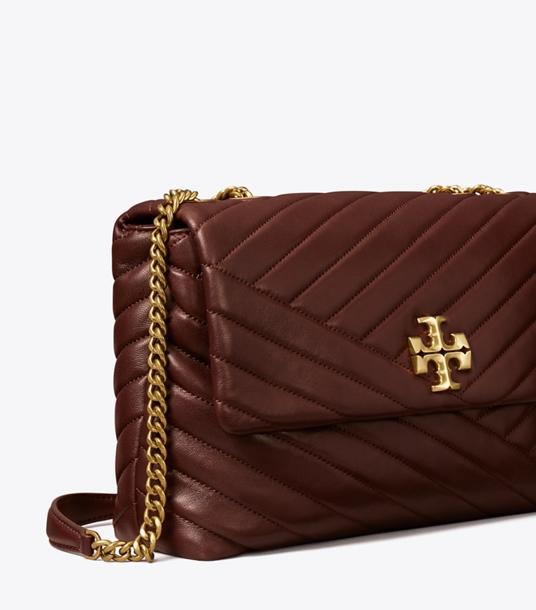 Tory Burch designer shoulder bags Kira Chevron Convertible Shoulder Bag in TEMPRANILLO angle