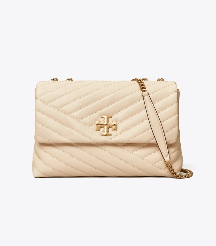 Tory Burch designer shoulder bags Kira Chevron Convertible Shoulder Bag in New Cream front