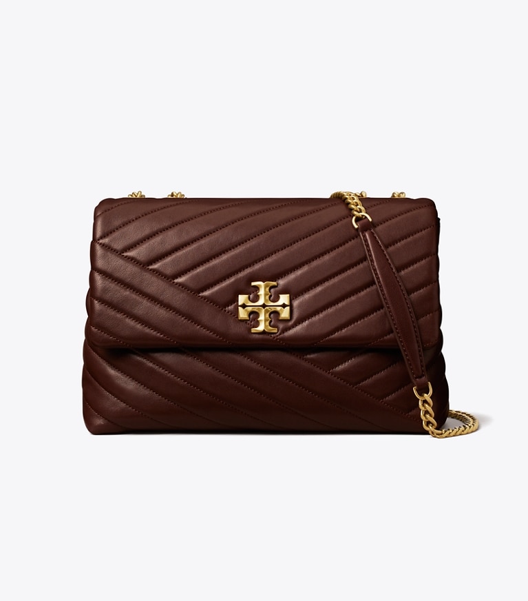 Tory Burch designer shoulder bags Kira Chevron Convertible Shoulder Bag in TEMPRANILLO angle