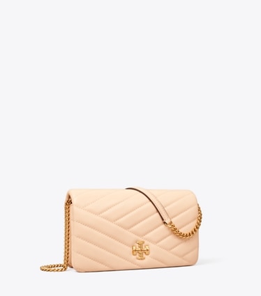 Tory Burch designer mini bags Kira Chevron Crossbody in Apricot angle