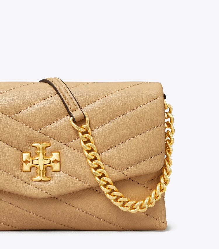 Tory Burch designer mini bags Kira Chevron Crossbody in Desert Dune detail