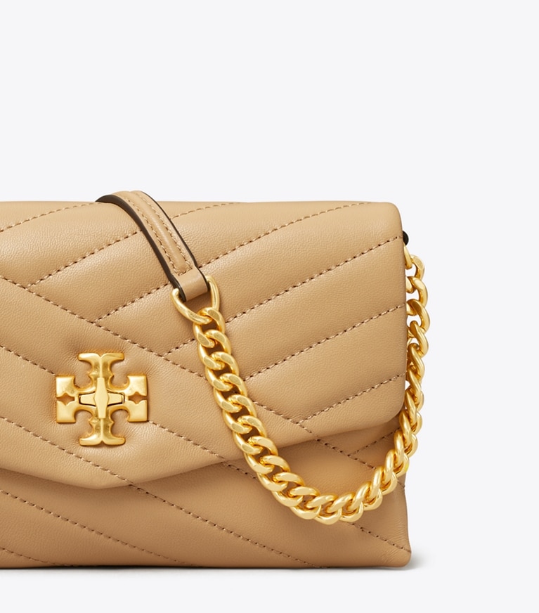 Tory Burch designer mini bags Kira Chevron Crossbody in Desert Dune angle