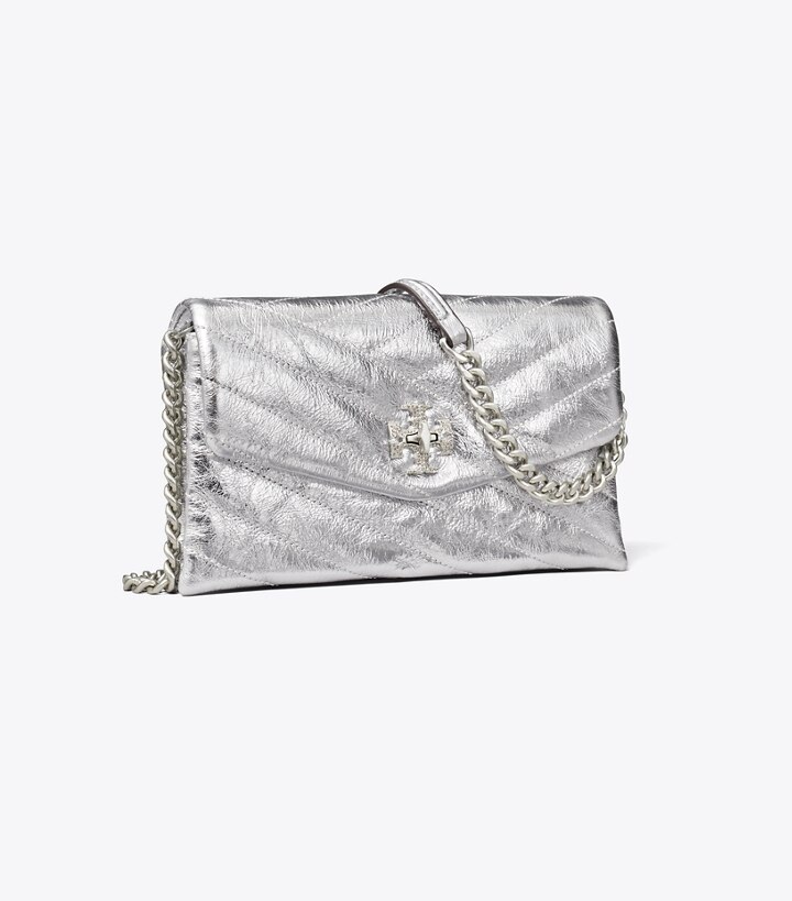 Kira Chevron Metallic Pave Logo Chain Wallet: Women's Designer Mini Bags | Tory  Burch