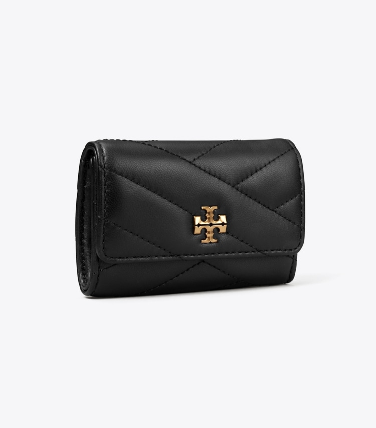 Tory Burch designer カードケース キラ シェブロン ミニフラップカードケース in Black angle