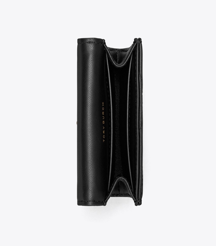 Tory Burch designer カードケース キラ シェブロン ミニフラップカードケース in Black オーバーヘッド