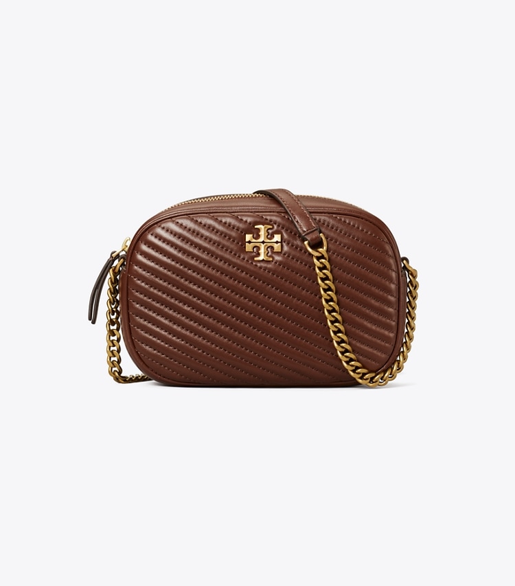 Tory Burch designer crossbody bags Kira Chevron Moto Quilt Camera Bag in Tree Branch front