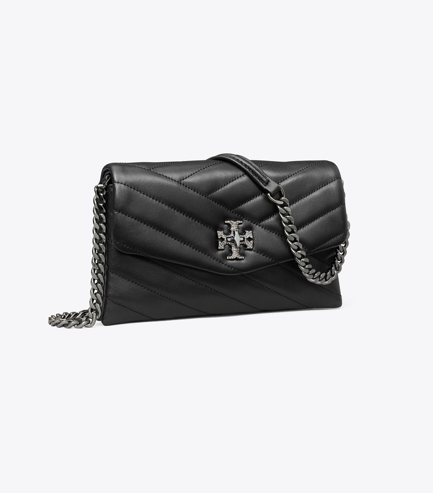 Kira Chevron Pavé Logo Chain Wallet